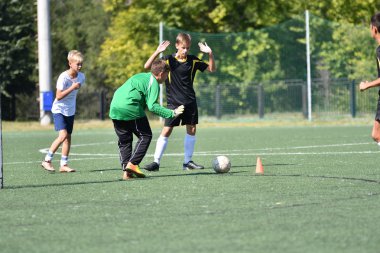 Orenburg, Rusya Federasyonu - 18 Ağustos 2017 yıl: çocuklar futbol mini futbol turnuvası şehir 