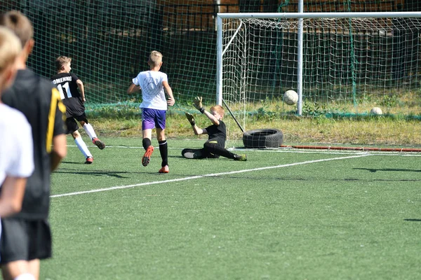 Orenburg Rusia Agosto 2017 Año Los Niños Juegan Fútbol Torneo — Foto de Stock