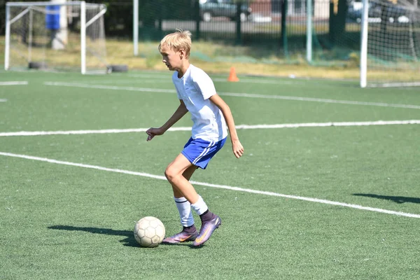 Orenburg Rusia Agosto 2017 Año Los Niños Juegan Fútbol Torneo —  Fotos de Stock