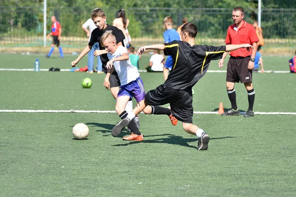 Orenburg Rússia Agosto 2017 Ano Meninos Jogam Futebol Torneio City — Fotografia de Stock