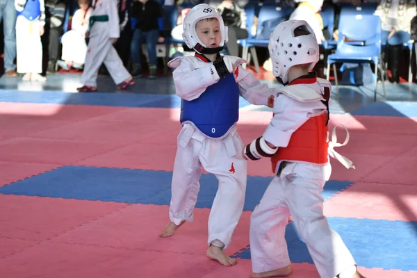 Orenburg Oroszország Január 2018 Years Kids Competin Taekwondo Championship School — Stock Fotó