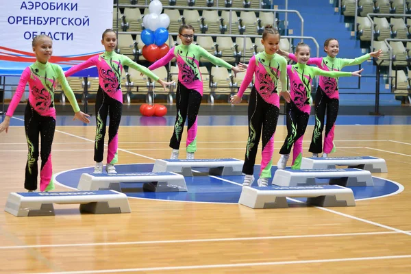 Orenburg Russia December 2017 Year Girls Compete Sports Aerobics Sports — Stock Photo, Image