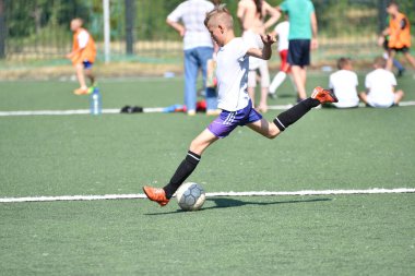 Orenburg, Rusya Federasyonu - 18 Ağustos 2017 yıl: çocuklar futbol mini futbol turnuvası şehir 