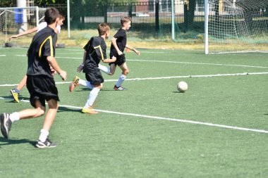 Orenburg, Rusya Federasyonu - 18 Ağustos 2017 yıl: çocuklar futbol mini futbol turnuvası şehir 