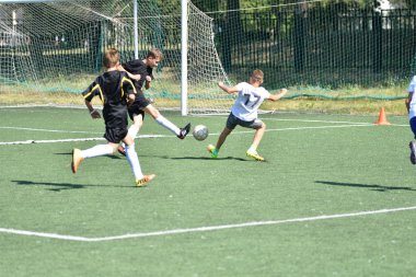 Orenburg, Rusya Federasyonu - 18 Ağustos 2017 yıl: çocuklar futbol mini futbol turnuvası şehir 