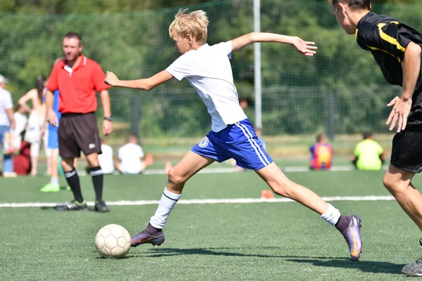 Orenburg Russia Agosto 2017 Anno Ragazzi Giocano Calcio Sul Torneo — Foto Stock