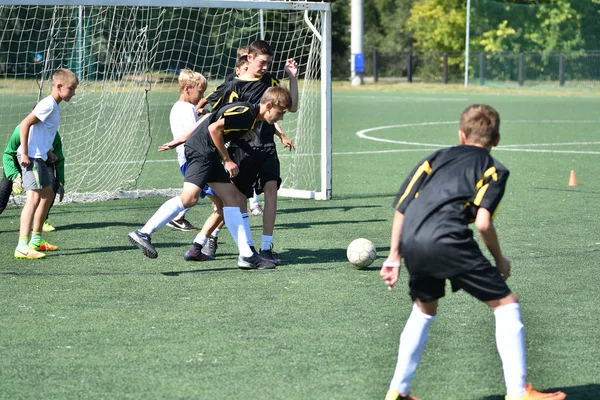 Orenburg Rússia Agosto 2017 Ano Meninos Jogam Futebol Torneio City — Fotografia de Stock