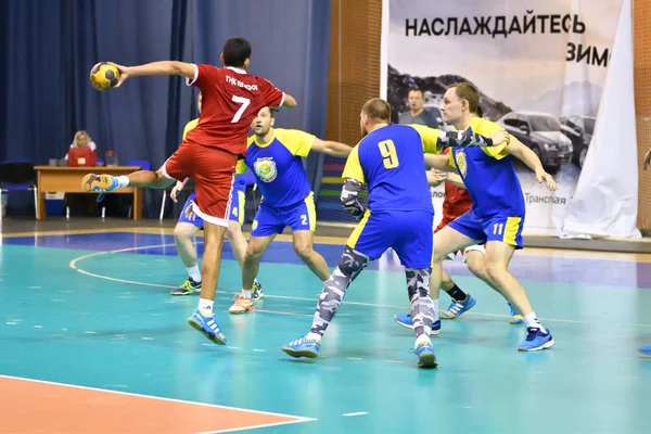 Orenbourg Russie Février 2018 Année Les Garçons Jouent Handball Tournoi — Photo