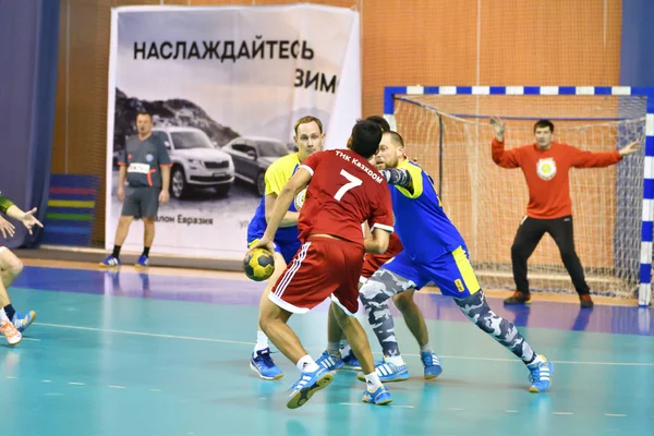 Orenbourg Russie Février 2018 Année Les Garçons Jouent Handball Tournoi — Photo