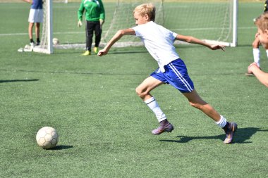 Orenburg, Rusya Federasyonu - 18 Ağustos 2017 yıl: çocuklar futbol mini futbol turnuvası şehir 