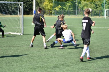 Orenburg, Rusya Federasyonu - 18 Ağustos 2017 yıl: çocuklar futbol mini futbol turnuvası şehir 