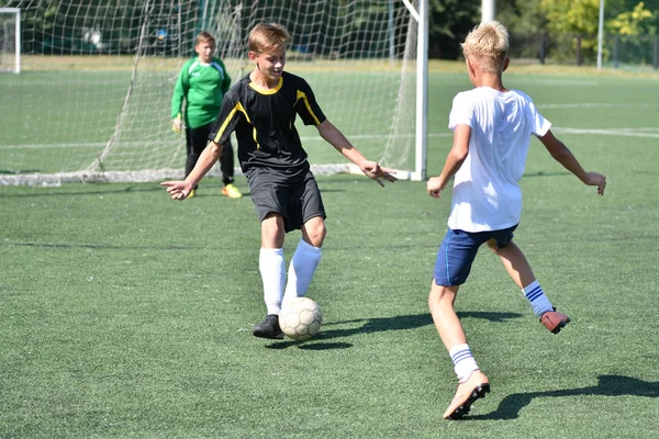 Orenburg Ryssland Augusti 2017 Pojkarna Spela Fotboll Staden Turnering Mini — Stockfoto