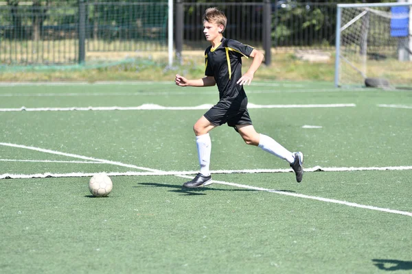 Orenburg Rusia Agosto 2017 Año Los Niños Juegan Fútbol Torneo — Foto de Stock