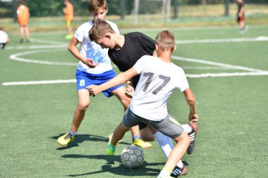 Orenburg, Rusya Federasyonu - 18 Ağustos 2017 yıl: çocuklar futbol mini futbol turnuvası şehir 