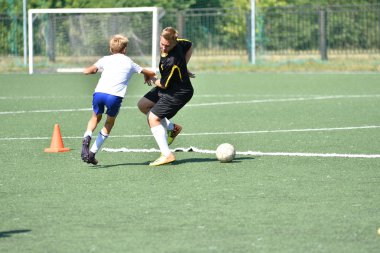 Orenburg, Rusya Federasyonu - 18 Ağustos 2017 yıl: çocuklar futbol mini futbol turnuvası şehir 