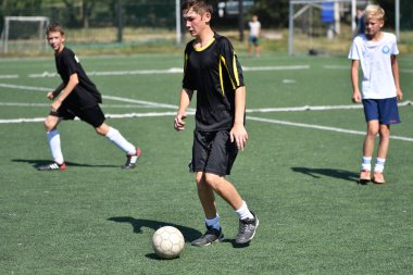 Orenburg, Rusya Federasyonu - 18 Ağustos 2017 yıl: çocuklar futbol mini futbol turnuvası şehir 
