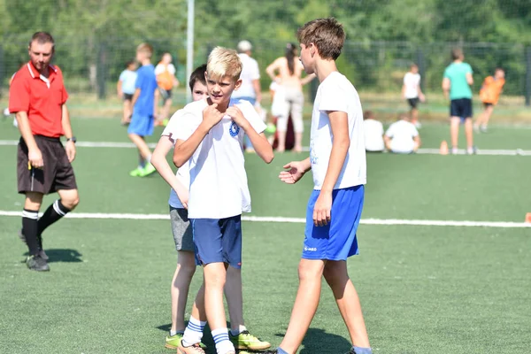 Orenburg Rusland Augustus 2017 Jaar Jongens Voetballen City Toernooi Mini — Stockfoto