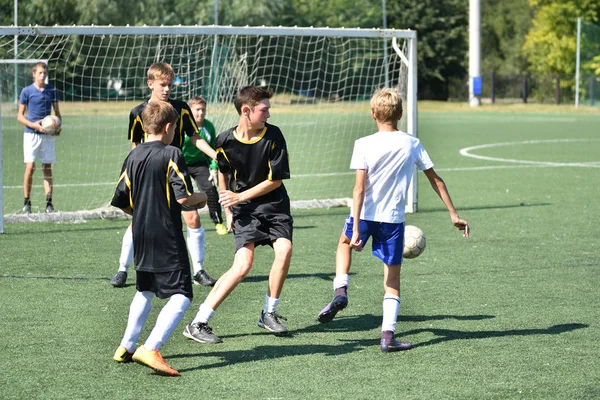 Orenburg Russia Agosto 2017 Anno Ragazzi Giocano Calcio Sul Torneo — Foto Stock