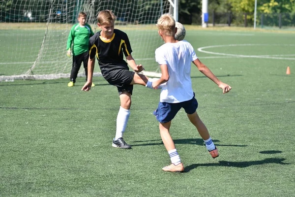 Orenburg Russia Agosto 2017 Anno Ragazzi Giocano Calcio Sul Torneo — Foto Stock