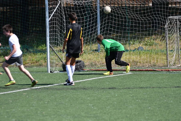 Orenburg Rússia Agosto 2017 Ano Meninos Jogam Futebol Torneio City — Fotografia de Stock