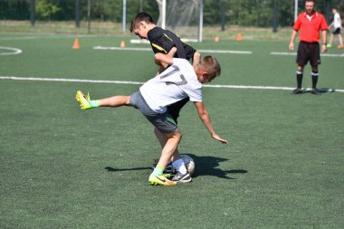 Orenburg, Rusya Federasyonu - 18 Ağustos 2017 yıl: çocuklar futbol mini futbol turnuvası şehir 