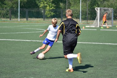 Orenburg, Rusya Federasyonu - 18 Ağustos 2017 yıl: çocuklar futbol mini futbol turnuvası şehir 