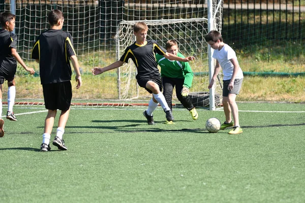 Orenburg Russia Agosto 2017 Anno Ragazzi Giocano Calcio Sul Torneo — Foto Stock