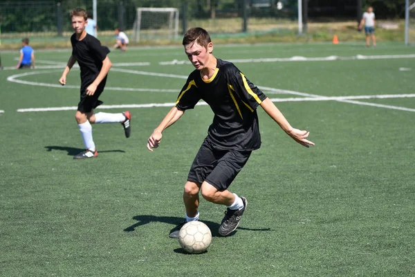 Orenburg Rússia Agosto 2017 Ano Meninos Jogam Futebol Torneio City — Fotografia de Stock