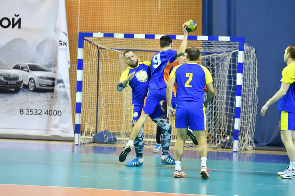 Orenburg Russia February13 2018 Year Boys Play Handball International Handball — Stock Photo, Image