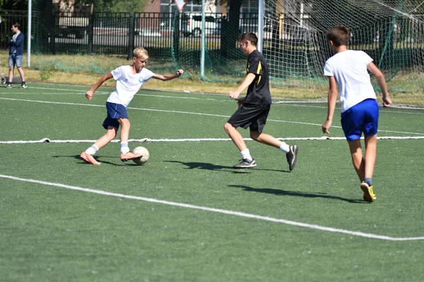 Orenburg Rusia Agosto 2017 Año Los Niños Juegan Fútbol Torneo — Foto de Stock