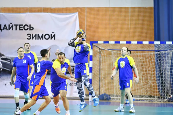 Orenburg Russia February13 2018 Year Boys Play Handball International Handball — Stock Photo, Image