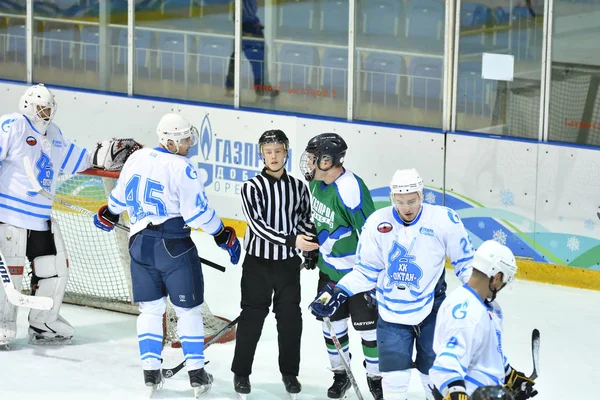 Orenburg Rusland April 2017 Mænd Spiller Hockey Ishockey Turnering Challenge - Stock-foto