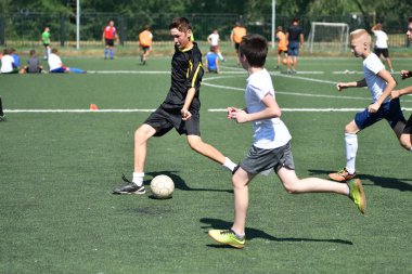Orenburg, Rusya Federasyonu - 18 Ağustos 2017 yıl: çocuklar futbol mini futbol turnuvası şehir 