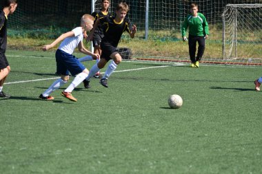 Orenburg, Rusya Federasyonu - 18 Ağustos 2017 yıl: çocuklar futbol mini futbol turnuvası şehir 