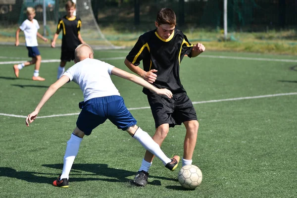 Orenburg Ryssland Augusti 2017 Pojkarna Spela Fotboll Staden Turnering Mini — Stockfoto