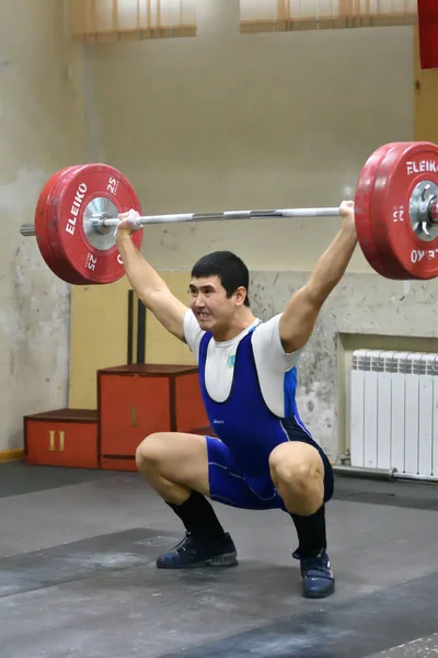 Orenburg Rússia Dezembro 2017 Anos Meninos Competem Levantamento Peso Para — Fotografia de Stock