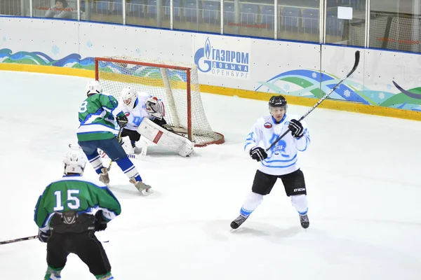 Orenburg Rusland April 2017 Mænd Spiller Hockey Ishockey Turnering Challenge - Stock-foto