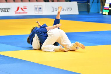 Orenburg, Rusya Federasyonu - Mayıs 12-13 yıl 2018: kız Judo Avrupa Judo Kupası için rekabet