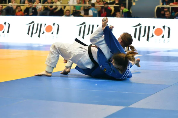 Orenburg Rusia Mayo 2018 Las Niñas Compiten Judo Por Copa — Foto de Stock