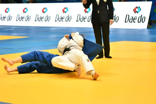 Orenburg Russland Mai 2018 Mädchen Wetteifern Judo Judo Europapokal — Stockfoto