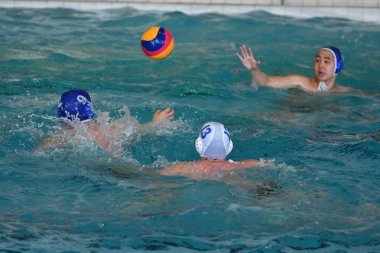 Orenburg, Rusya Federasyonu - ebilmek 4, 2017 yıl: çocuklar su topu şehir su topu turnuvasında oynamak