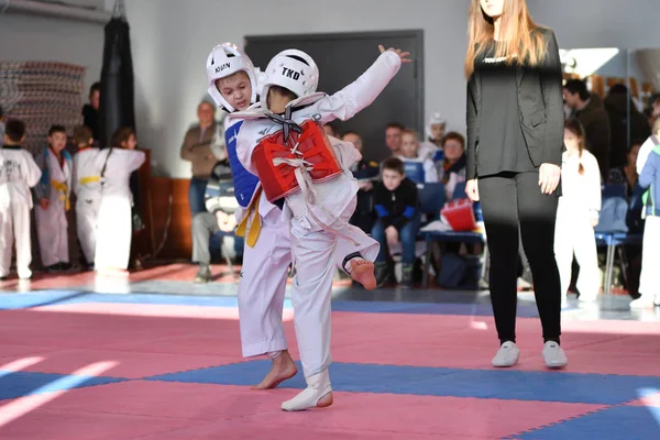 Orenburg Rusland Januari 2018 Jaar Kinderen Debuteren Taekwondo Championship School — Stockfoto