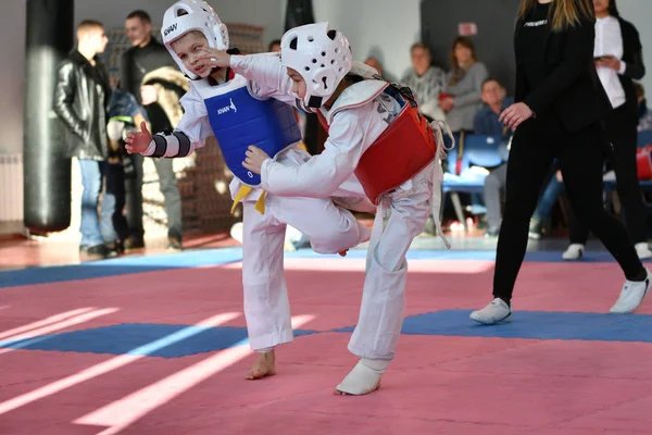 Orenburg Rusko Ledna 2018 Let Děti Soutěžily Taekwondu Mistrovské Škole — Stock fotografie