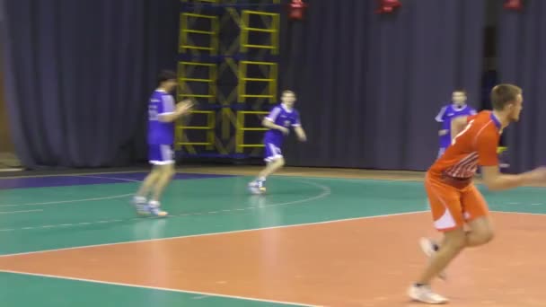 Orenburg Rusia Febrero13 2018 Año Niños Juegan Balonmano Torneo Internacional — Vídeos de Stock