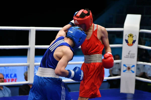 Orenburg, Rusya Federasyonu - 2017 yılı 6 Mayıs: çocuklar boksörler rekabet boks gençler, 1999-2000 d. arasında Rusya Şampiyonası