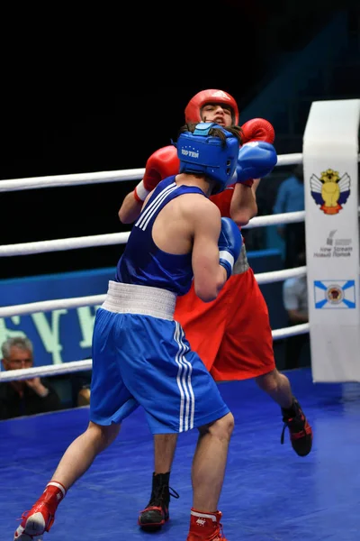 Orenburg, Rusya Federasyonu - 2017 yılı 6 Mayıs: çocuklar boksörler rekabet boks gençler, 1999-2000 d. arasında Rusya Şampiyonası