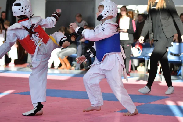 Orenburg Russland Januar 2018 Barna Konkurrerer Taekwondo Championship School Olympic – stockfoto