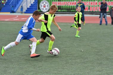 Orenburg, Rusya Federasyonu - 2017 yıl 28, Mayıs: Oyun çocuklar ön oyunlarda futbol futbol Festivali 