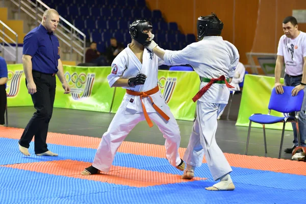 Orenburg Russland März 2017 Jahr Jungen Karate Wettbewerb Auf Der — Stockfoto