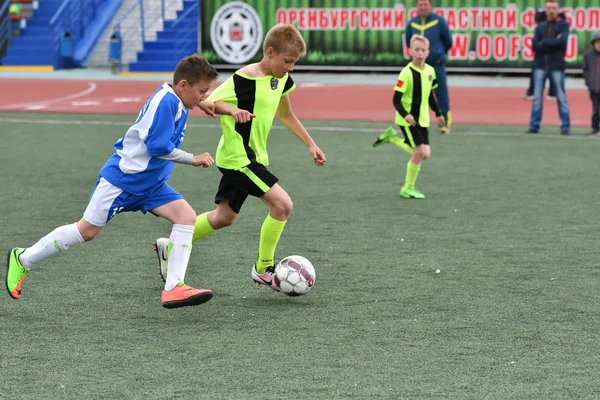 Orenburg Russia Maggio 2017 Anno Ragazzi Giocano Calcio Nei Giochi — Foto Stock